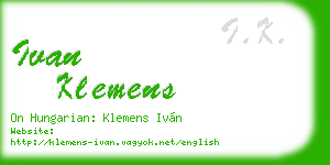 ivan klemens business card